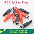 3Pair- MALE RCA Audio Video Connectors RCA Jack Plug RED & BLACK Plastic Handle Male Audio Plugs Dual Channel For RCA Socket Cables Connectors . 
