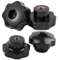 2 Pcs M10 Female Thread Nuts 50mm Plastic Star Head Clamping Knob Grip with M8 x 50mm Diameter Thread Clamping Star Knob. 