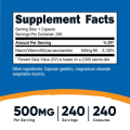 Nutricost Vitamin B3 Niacinamide 500mg - 240 Capsules. 