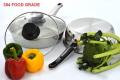 Stainless Steel Frying Pan with Glass Lid - 20 - Silver - Great Value - Upscaled Quality. 