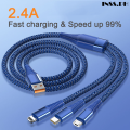 3 In 1 Fast Charging Cable Mobile Gadgets Type C /Micro USB Cable 2.4A Multi Port.