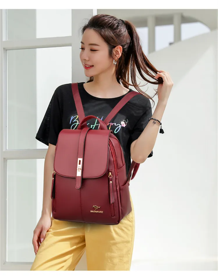 Luxury Women Leather Backpacks for Girls Sac A Dos Casual Daypack