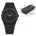 Men's Arabic Numeral Quartz Watch PC Plastic Material- Aura Arabic Watch - Black.