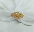 Gold plated beautiful degain adjustable finger ring for women.