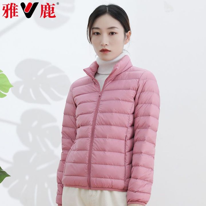 Yaloo%20down%20Jacket%20Women2023New%20Year's%20Small%20Stand%20Collar%20Lightweight%20Fashion%20Autumn%20and%20Winter%20White%20Duck%20down%20Coat%20Short%20-%20Image%204
