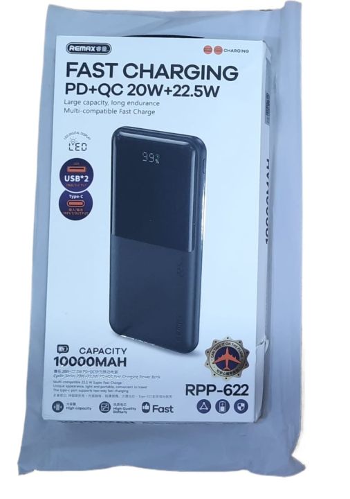 REMAX RPP-622 10000mAh Fast Charging PD+QC 20W+22.5W Digital Display ...