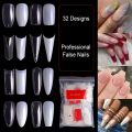 100/500Pcs Natural French Ballet Coffin False Nails Tips Half Cover French Acrylic ABS Tips Artificial 0 -9 Nail Art Tips. 