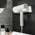 Hair Dryer Holder Wall Mounted Hair Straightener Dryer Hair Stand Bathroom Organizer Shelves Self Adhesive Plastic Storage Rack.