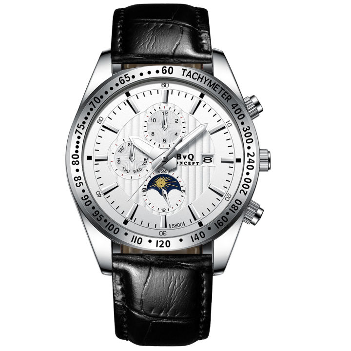 【Broad Sunlight shop】Steel Watch Three-Eye Watch Male Student Watch