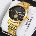 [ Low Price Impulse ] Foreign Trade One Piece Dropshipping Quartz Watch Luxury Gold Double Calendar Luminous Men's Water-Proof Watch. 