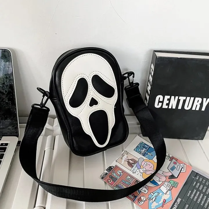 Male%20And%20Female%20Korean%20Version%20Niche%20Trend%20Funny%20Ghost%20Skull%20Crossbody%20Shoulder%20Bag%20Soft%20PU%20Leather%20Mobile%20Phone%20Small%20Square%20Ba%20-%20Image%202