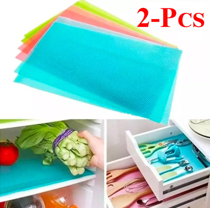 2 Pcs Washable Refrigerator Mats, Multipurpose Table Mats Waterproof Fridge Mats, Drawer Mats