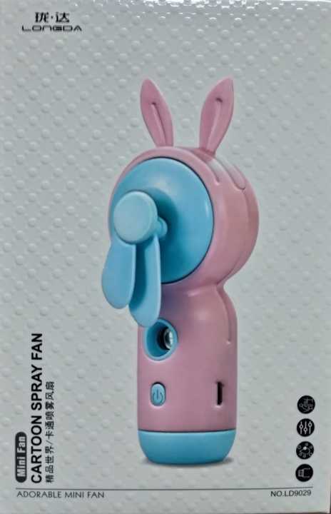 Portable Cartoon Hand Held Water Spray USB Cooling Fan - Multi-color