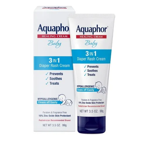 Aquaphor Baby Diaper Rash Cream, 3-in-1 Diaper Rash Relief, Oz
