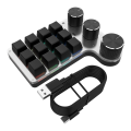 Programmable DIY Mechanical Keyboard RGB 12 Keys 3 Knob Custom Macro Keypad Easy to Use Bluetooth Hotswap Keyboard White. 