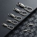 Stainless Steel 10pcs Jig Rolling Swivel Fishing Tools Connecting Ring Fishhook Swivel Oval Split Rings Hooked Snap Lure Connector.