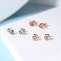 Simple Green Crystal OL Style Rose Gold Color Stud Earrings Colorful Gift For Women and Men Top Quality ZYE633. 