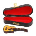 Guitar Model, Basswood Mini Guitar Model Reddish Brown with Stand for Home. 