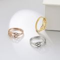 COOLTIME Moon Finger Ring for Triquetera Irish Knot Steel Color Stainless Steel Gifts for Men Lover Couple Rings Jewelry.