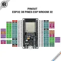 NodeMcu ESP32 32S Wroom (38 Pin Big Size) Built-in WIFI + BLUETOOTH SoC Module CP2102 32BIT, 240MHZ 30P DEVELOPMENT BOARD for Robotics, IOT and DIY Electronic Project.Alternative of Arduino and Raspberry pi.. 