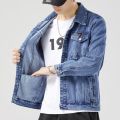 2024 Jacket Men's Casual Cotton Black Denim Jaqueta Jeans Masculina Slim Washed Retro Classic Blue Jeans Coat Male Men Clothing. 