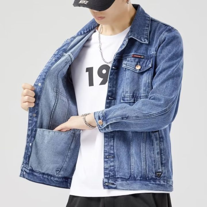 2024%20Jacket%20Men's%20Casual%20Cotton%20Black%20Denim%20Jaqueta%20Jeans%20Masculina%20Slim%20Washed%20Retro%20Classic%20Blue%20Jeans%20Coat%20Male%20Men%20Clothing%20-%20Image%203