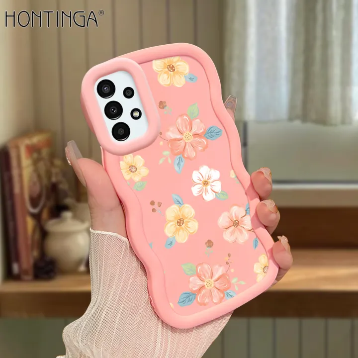 Hontinga%20for%20Samsung%20A13%204G%20Back%20Cover%20Beautiful%20Flowers%20Pattern%20Luxury%20Phone%20Cover%20Soft%20Silicone%20Macaron%20Wave%20Mobile%20Case%20-%20Image%202