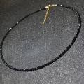 New Choker Collar Black Crystal Stone Extremely Fine Flash Clavicle Chain Women's Fashion Crystal Choker Necklace.