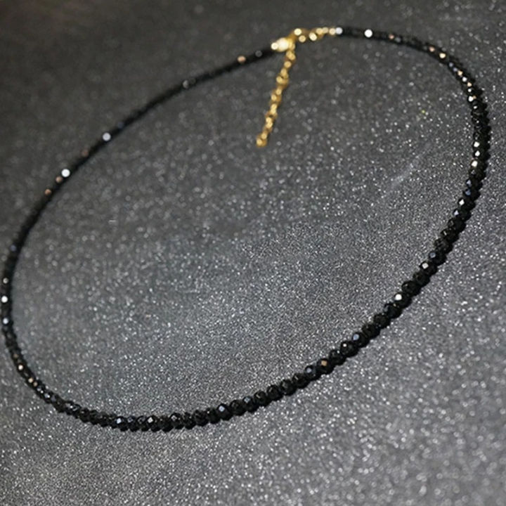 New Choker Collar Black Crystal Stone Extremely Fine Flash Clavicle Chain Women's Fashion Crystal Choker Necklace