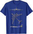 Tu-95 Russian Plane Warbird Blueprint Schematics Diagram Men T-Shirt Short Sleeve Casual Cotton O-Neck Summer Shirt.