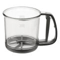 Hand Crank Flour Sifter Semi-Automatic One Hand Press Crank Sifter Plastic Sugar Powder Sieve Cup Practical Baking Tool for Home. 