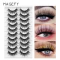 MAANGE Magefy 10 Pairs Mink False Eyelash Box soft Hair Make up Lashes Extension - Golden Box. 