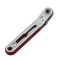 2 Piece Mini Quick Ratchet Wrench Set Straight/Elbow Screwdriver Set Red & Silver Chrome Alum Alloy Steel Has Two Heads. 