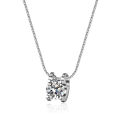 Wholesale High Quality Brilliant Cut Real 925 Sterling Silver 1 ct VVS Diamond Moissanite Necklace For Women Engagement Jewelry. 