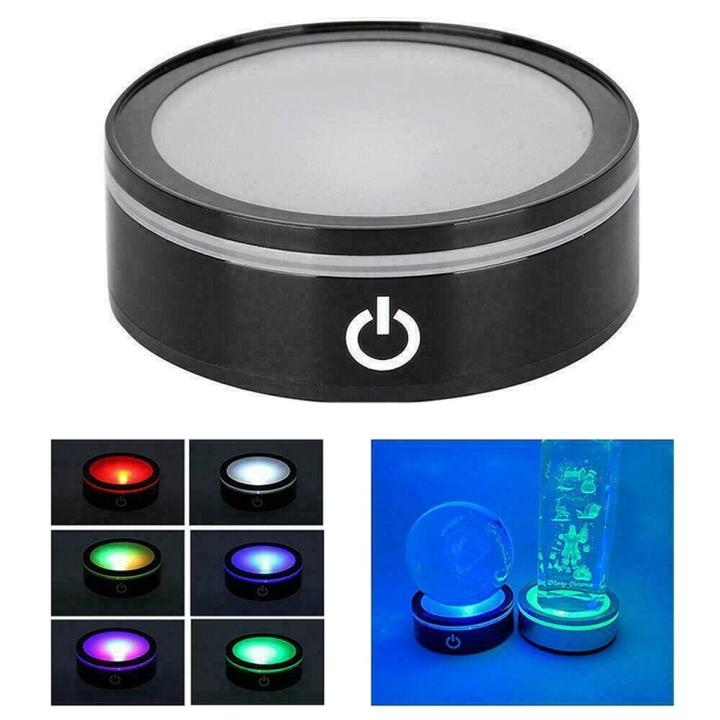 LED Light Base with Sensitive Touch Switch Round Colorful Stand Display ...