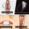 OLEVS 5501 Slim Thin Watch for Women Luxury Tungsten Steel Band Tonneau Design Square Shape Elegant Diamond Quartz Ladies Watch.