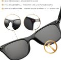 Sunglasses with Polarised Lenses I Stylish Black Glasses in Retro Look I Protection Against Intense Sunlight (UV400) I Reinforced & Lightweight TR90 Frame. 