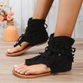 2024 Women Retro Sandals Gladiator Ladies Clip Toe Vintage Boots Casual Tassel Rome Fashion Summer Woman Shoes Female Sandalias Superman. 