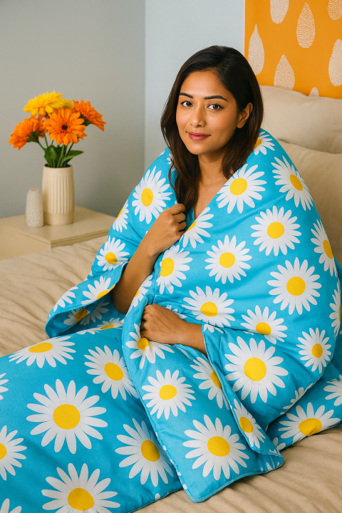 Single size Twill Fabric Comforter Premium Quality 5 Feet By 7 Feet.