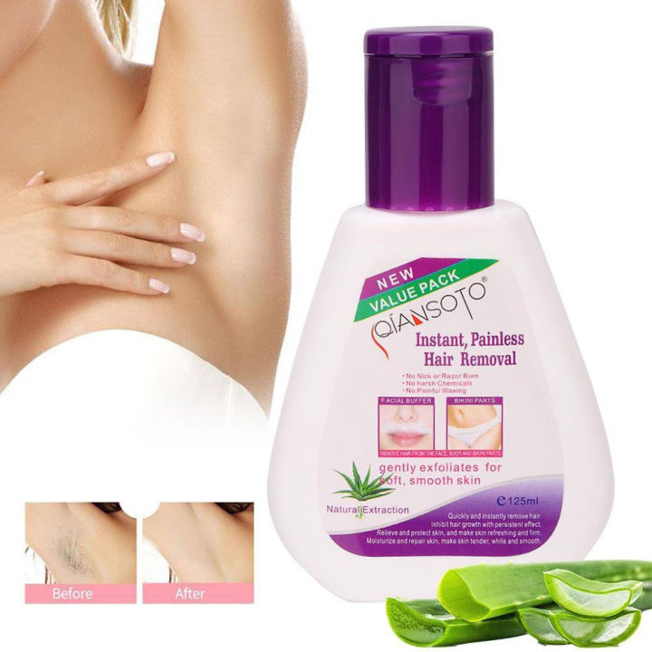 Ofanyia Natural Aloe Vera Facial Hair Removal Cream Instant Painless Depilatory Cream Hair Removal -125ml