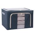 【Extra Large】Oxford Cloth Storage Box Storage Steel Frame Box Clothes Quilt Bag Folding Sorting Box for Collection.