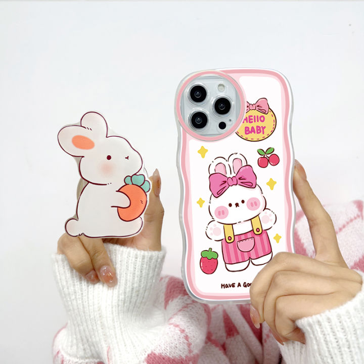 BILI%20for%20Redmi%2010C%20Back%20Cover%20With%20Free%20Ring%20Holder%20Rabbit%20Holding%20Carrots%20Soft%20Transparent%20Colorful%20Wavy%20Phone%20Cases%20-%20Image%204