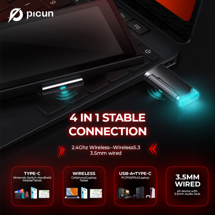 Picun%20G2%202.4G%20Wireless%20Gaming%20Headset%20Bluetooth%20Headphones%205ms%20Low%20Latency%207.1%20Surround%20ENC%20Mic%20For%20PC%20PS4%20PS5%20Phone%20Switch%20-%20Image%203