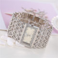 【Aesth Diary Store】（NEW）Glitter Women Hollow Wide Band Roman Numeral Rhinestone Square Watch. 