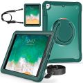 For iPad Air / Air 2 / 9.7 2018 / 2017 Heavy Duty Hybrid Tablet Case with Handle & Strap.