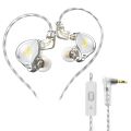 QKZ AK6 Zeus Wired HiFi Best In Ear IEMs Earphones Bass Dynamic Driver Monitor with Micr Silver Plating Detachable Audio Cable. 
