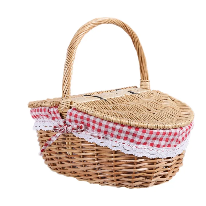 Individual%20Country%20Style%20Wicker%20Picnic%20Basket%20Hamper%20with%20Lid%20and%20Handle%20&%20Liners%20for%20Picnics,%20Parties%20and%20BBQs%20-%20Image%202
