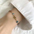 Lucky Turkey Evil Eye Bracelet Colorful Evil Eye Adjustable Metal Chain Bangle Mystic.