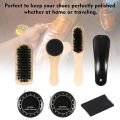 8PCS Shoe Shine Care Kit Black and Neutral Polish Brushes for Boots Shoes Sneakers. 