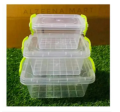 Plastic Fair Food Storage Box Container With Lid - 3pcs Set 1500ml 750ml 300ml. 
